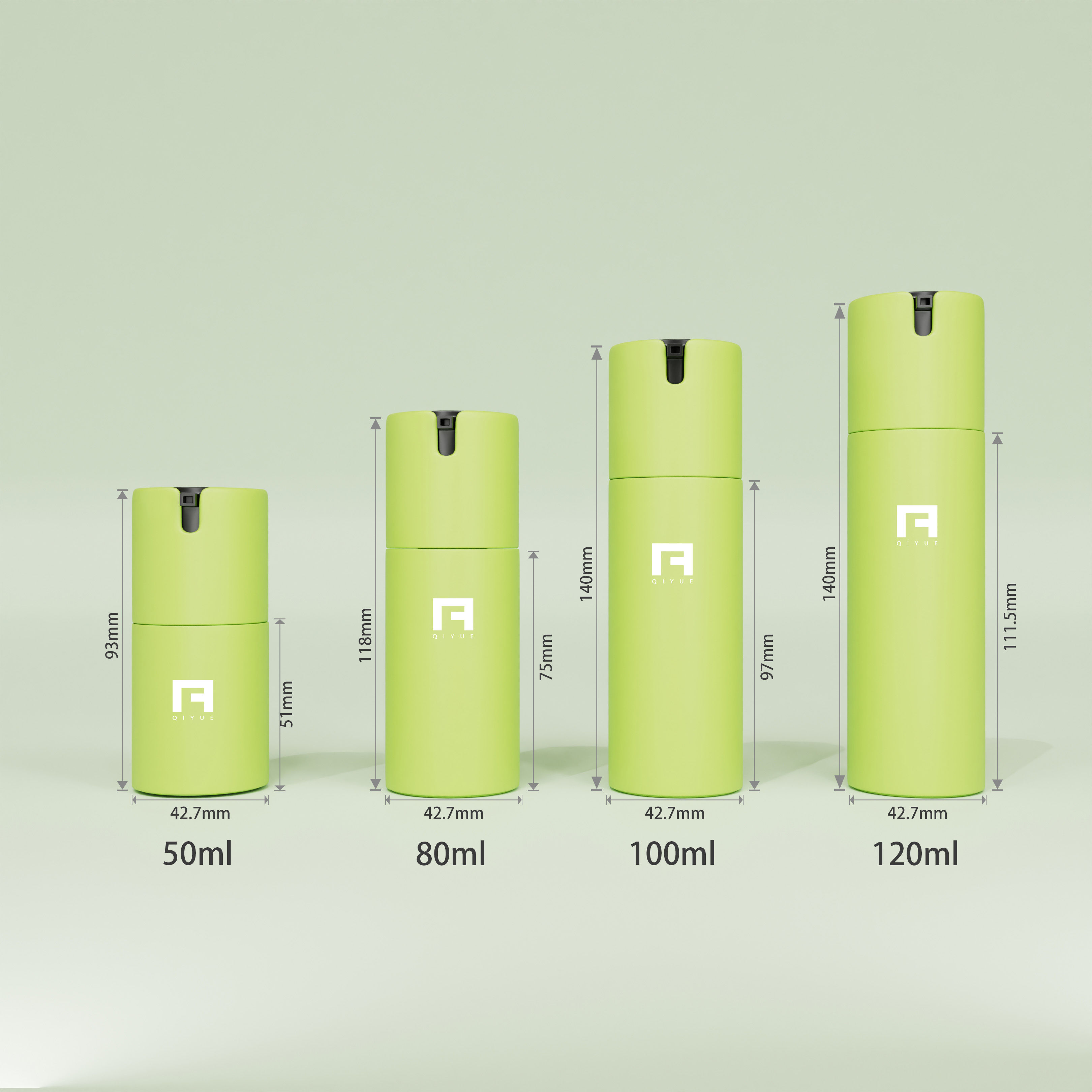 50-80-100-120mlFactory stock pump head bottle custom color capacity printing