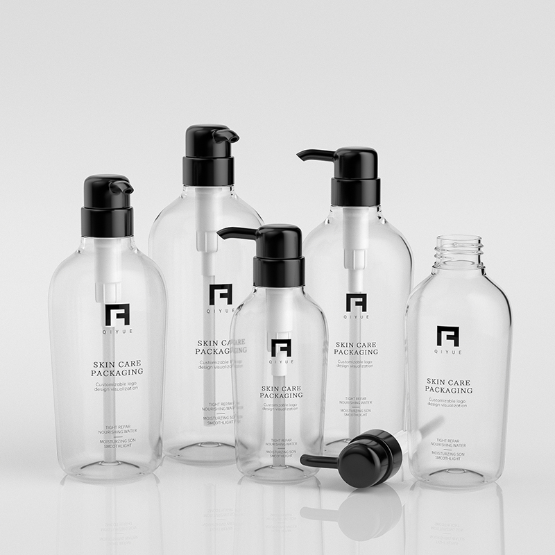 Cosmetic packaging custom factory plastic push pump bottle can be customized color capacity printing
