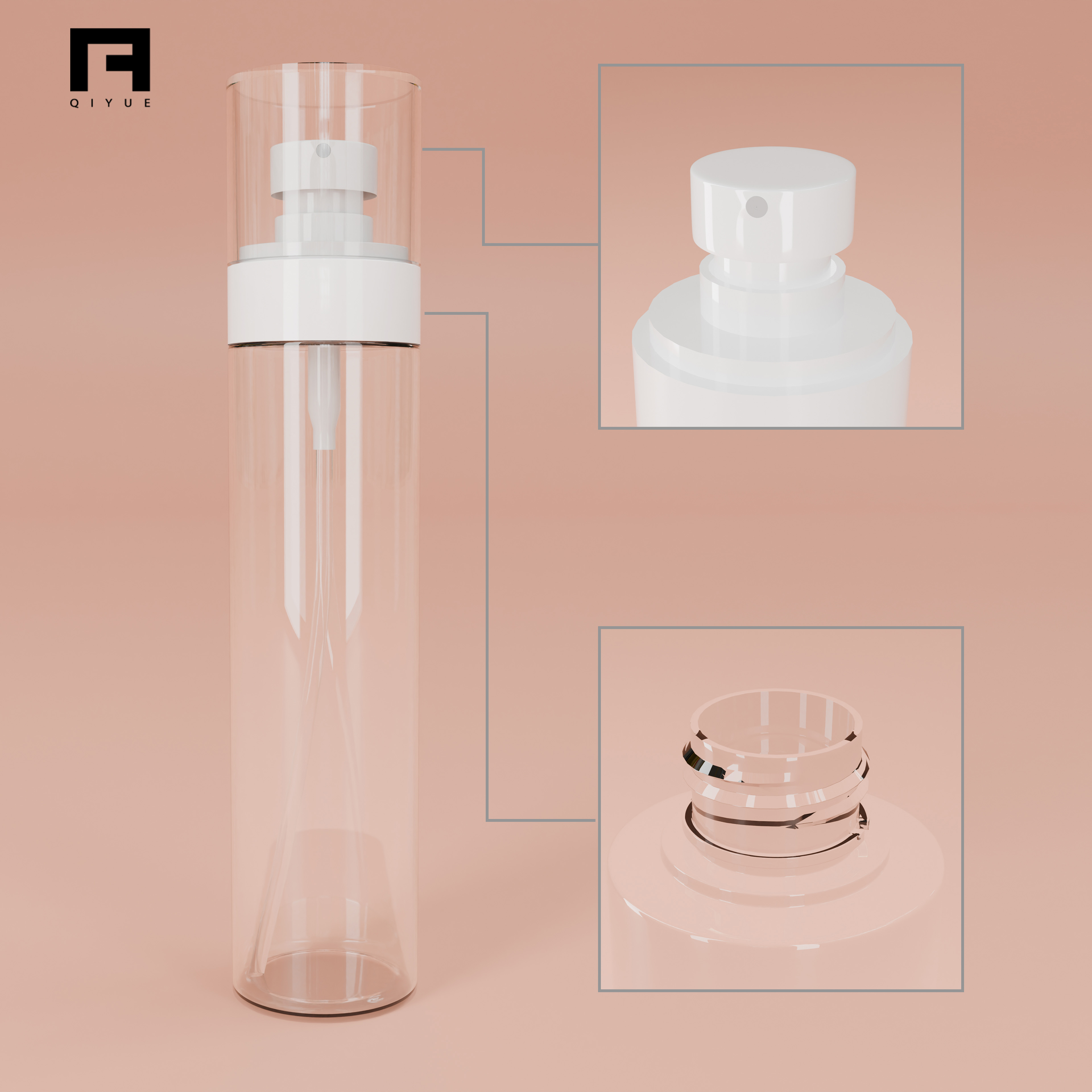 Transparent PET cosmetic bottle lotion bottle shampoo bottle factory can be customized